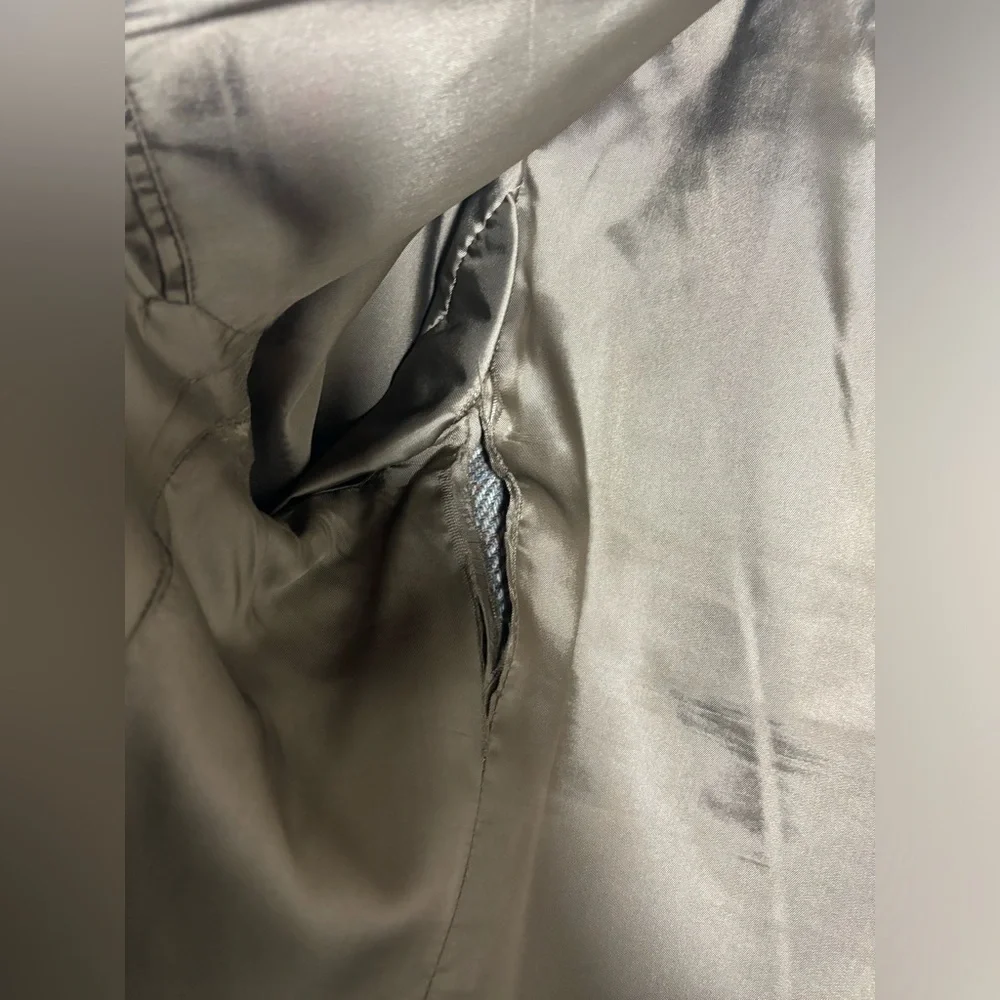 Vintage Pendleton Brown Herringbone Blazer with Tan Suede Yokes - Picture 6 of 8